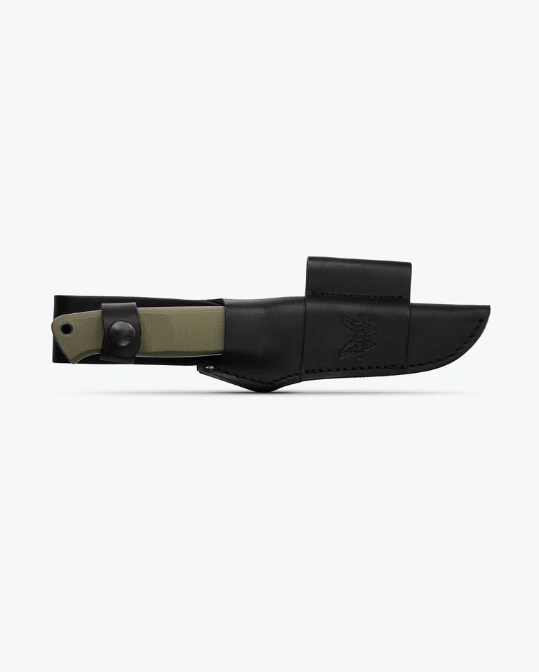 BENCHMADE BUSHCRAFTER OD GREEN G10 DROP POINT