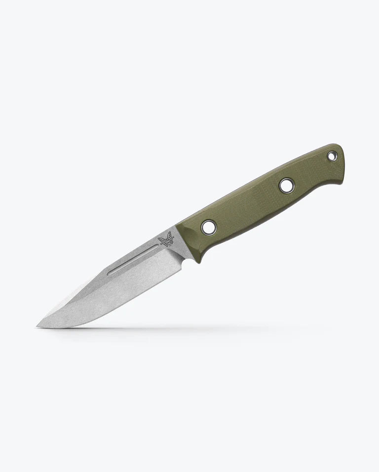 BENCHMADE BUSHCRAFTER OD GREEN G10 DROP POINT
