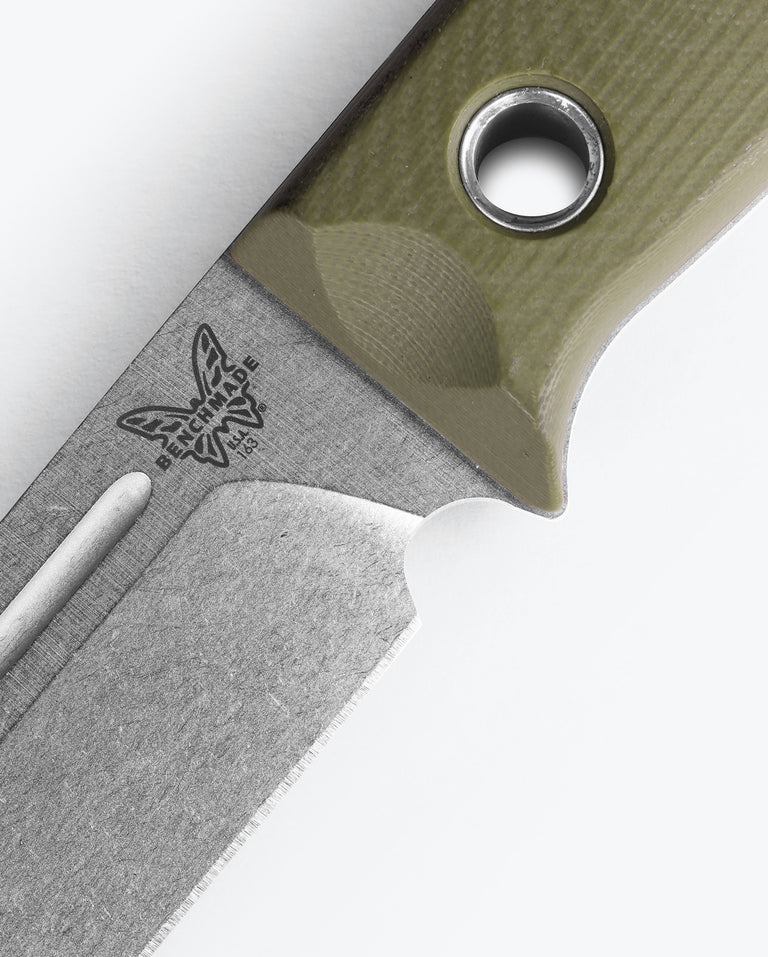 BENCHMADE BUSHCRAFTER OD GREEN G10 DROP POINT