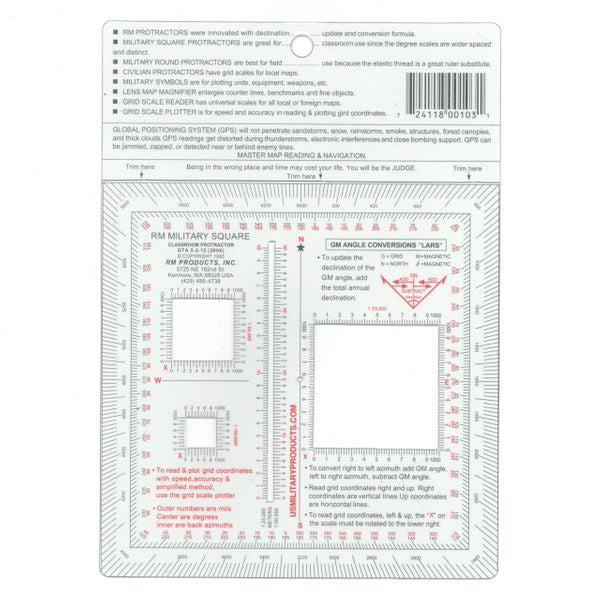 PROTRACTOR, MILITARY SQUARE-SQUARE