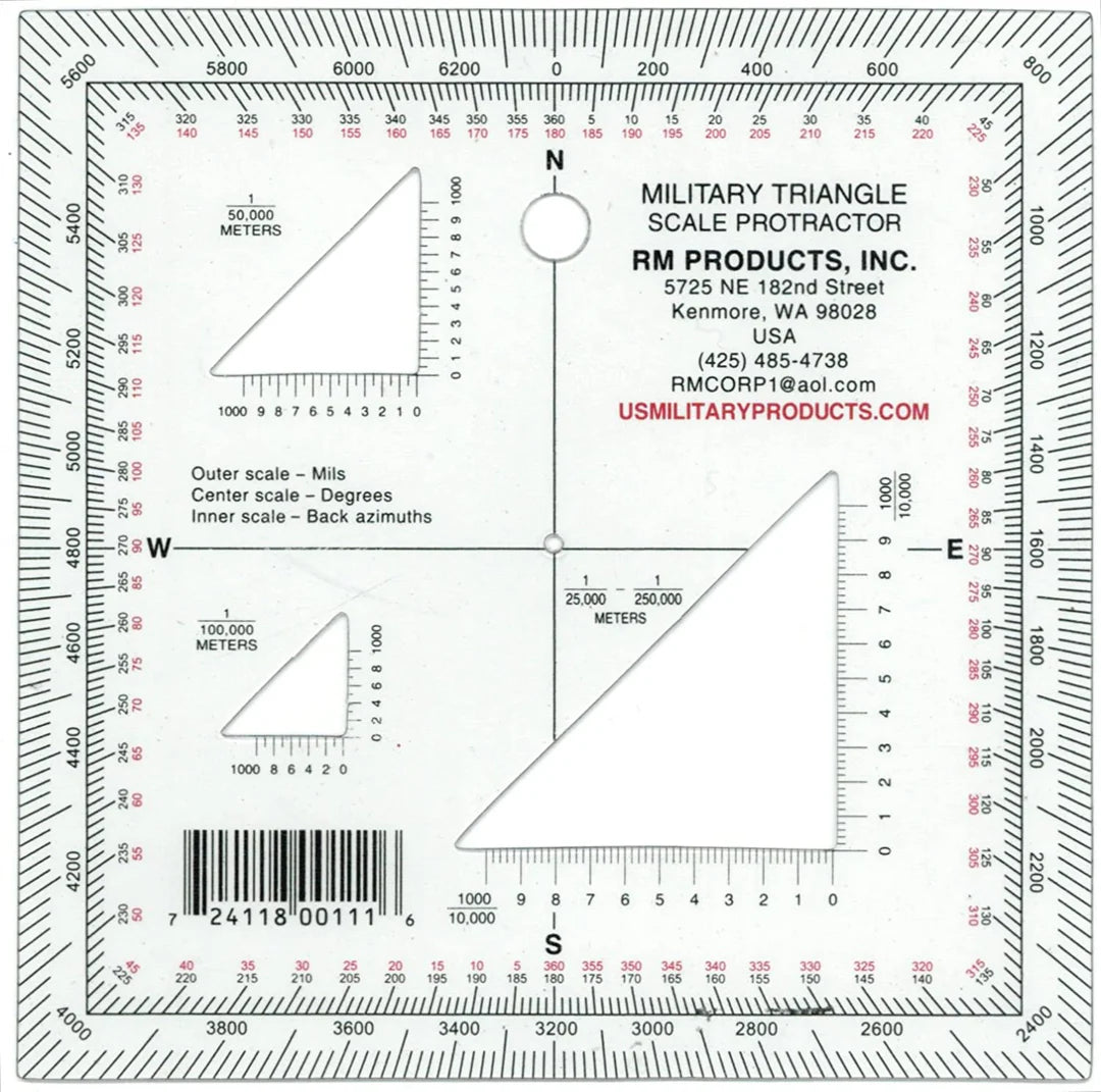 PROTRACTOR, MILITARY TRIANGLE-TRIANGLE
