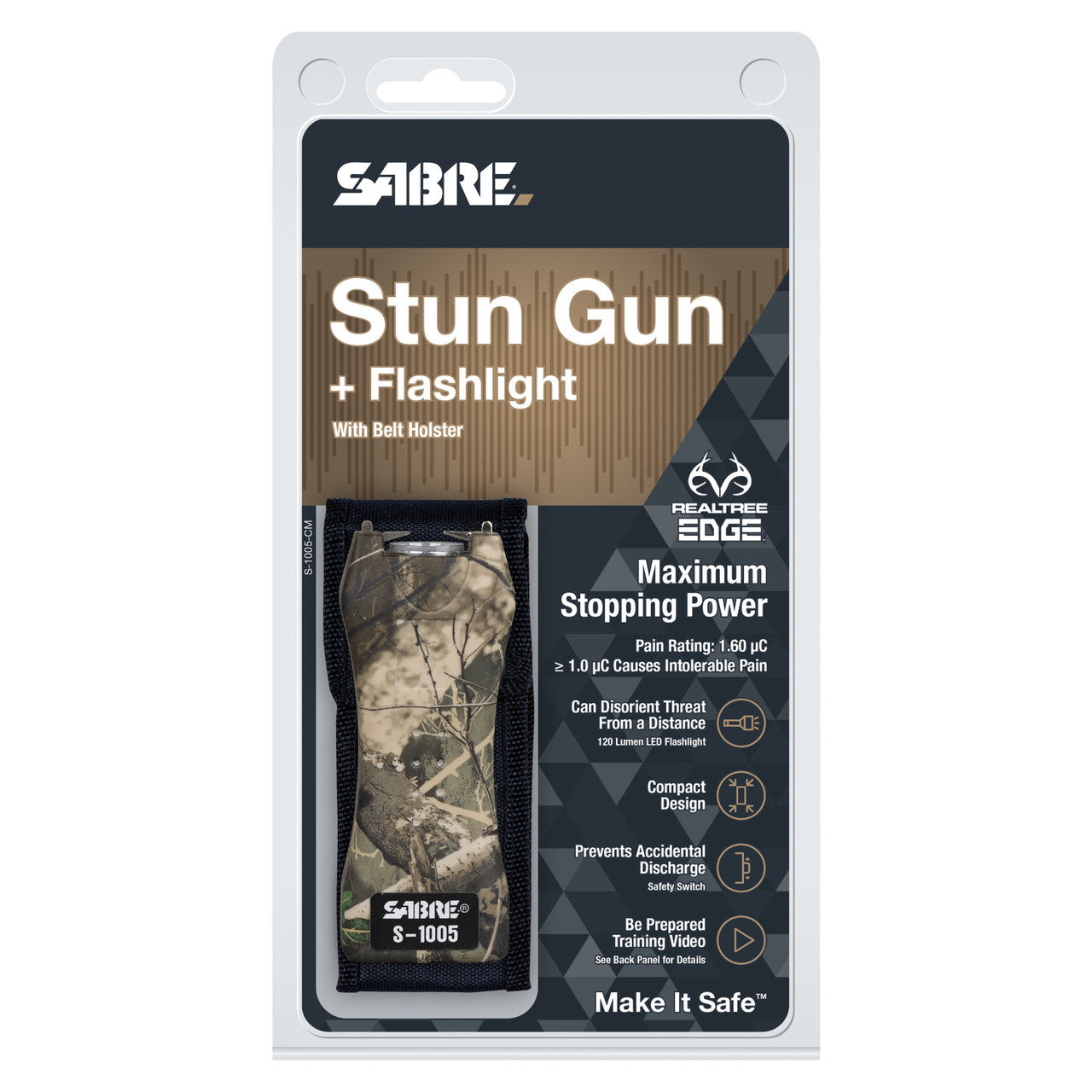 2-IN-1 STUN GUN AND FLASHLIGHT WITH BELT HOLSTER