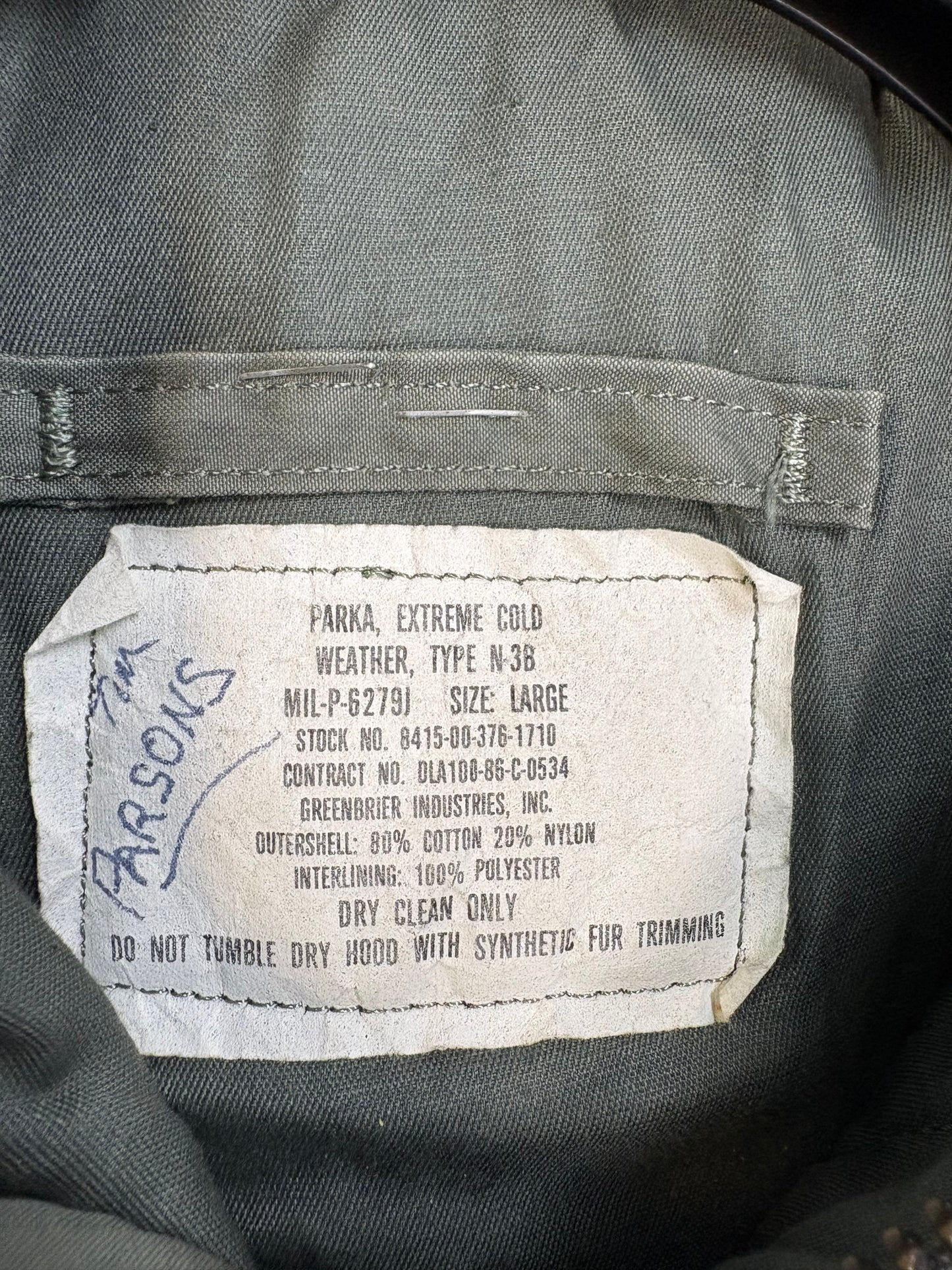 Parka, Extreme Cold Weather Type N-3B