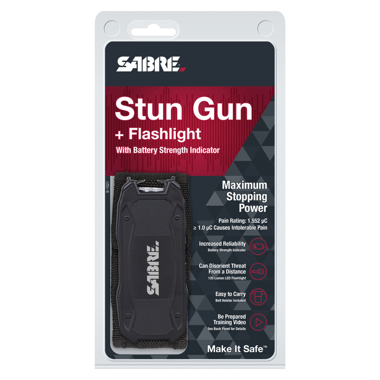 1.5 uC STUN GUN W/BATTERY IND-BLACK