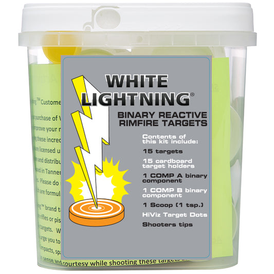 TARGETS, WHITE LIGHTENING-.22 CALIBER : 15 PACK