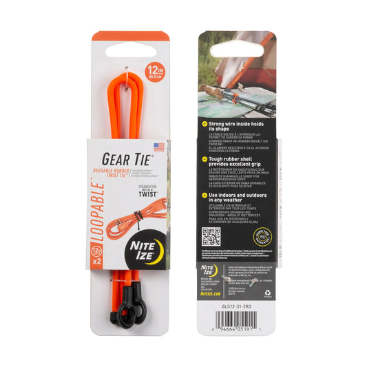 GEAR TIE® LOOPABLE™ TWIST TIE-12"-ORANGE