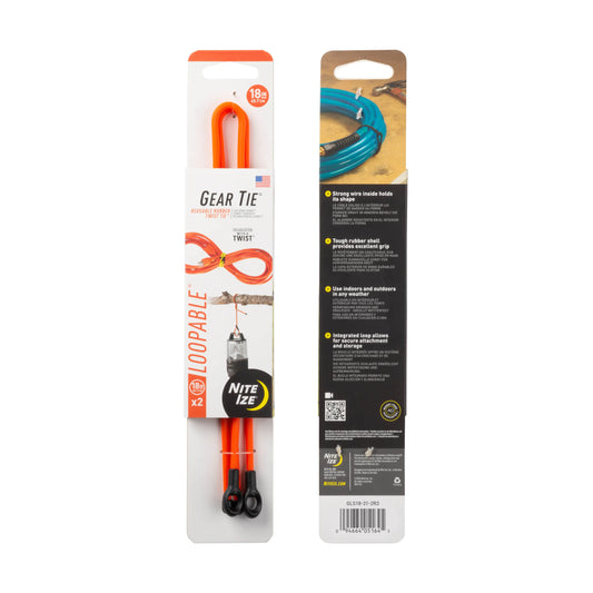 GEAR TIE® LOOPABLE™ TWIST TIE-18-ORANGE