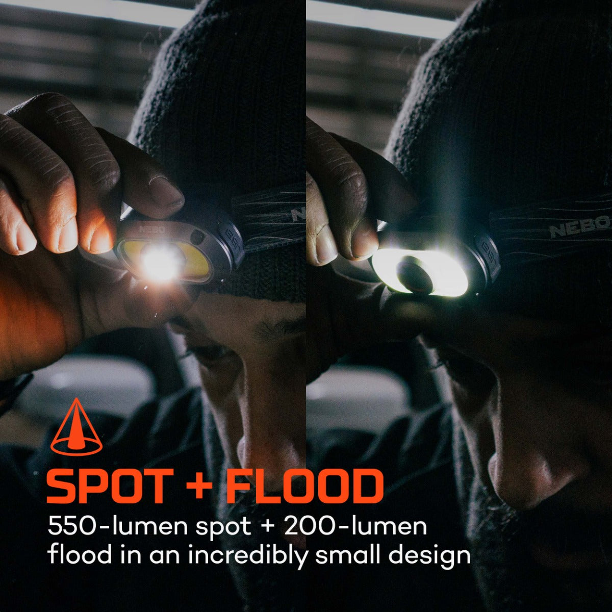 MYCRO  Headlamp From Headlamp to Cap Light + Combo Spot & Flood