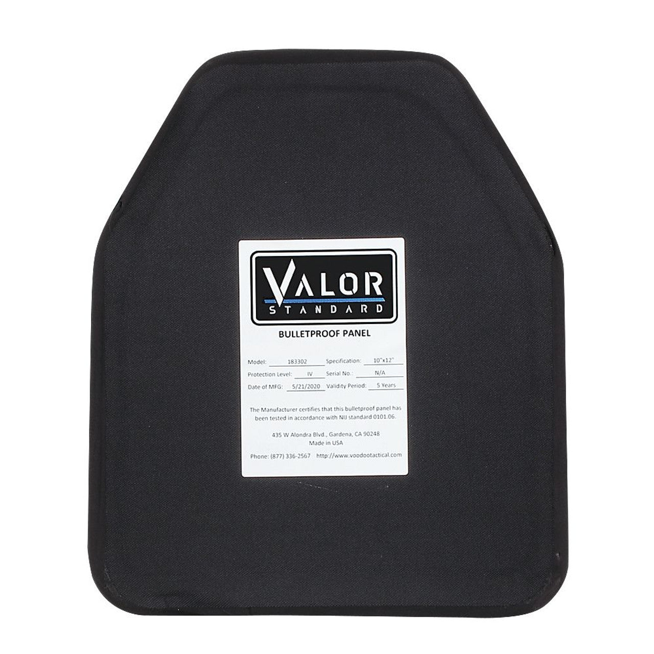 VALOR STANDARD - LEVEL IV MULTI-CURVE CERAMIC PLATE SHOOTERS CUT (10 X 12)