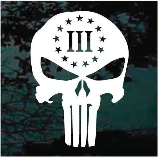 STICKER, 3% SKULL-WHITE