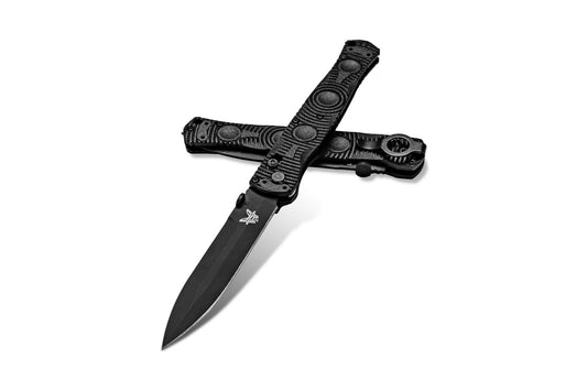 BENCHMADE SOCP TACTICAL FOLDER-BLACK/BLACK : SPEAR POINT