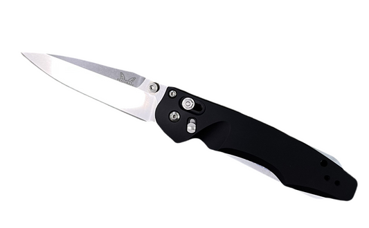 BENCHMADE EMISSARY**DISC**-BLACK/SILVER : DROP, STRGHT