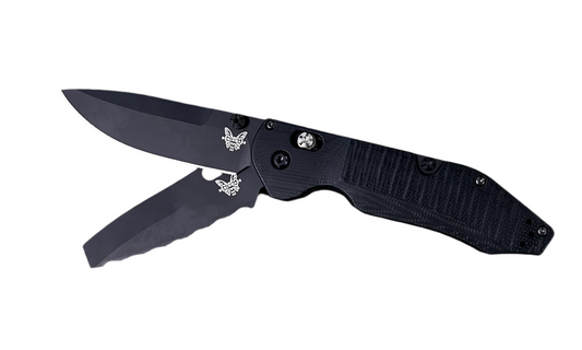BENCHMADE OUTLAST **DISC*-BLACK/BLACK : DROP, SERR