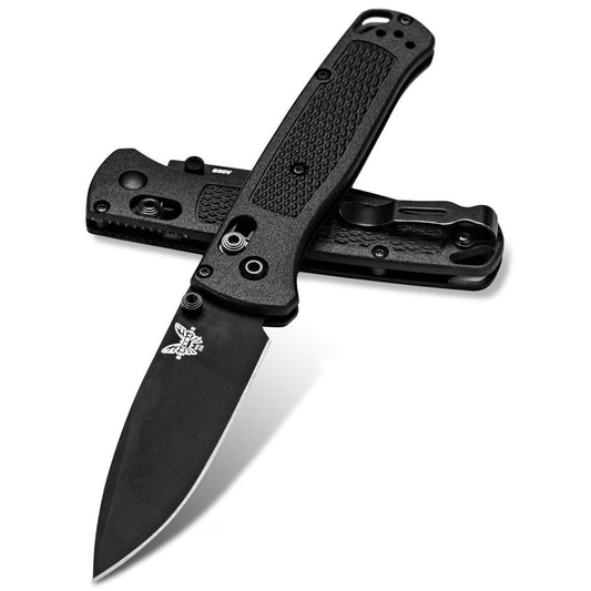BENCHMADE BUGOUT-BLACK/BLACK : DROP, STRGHT