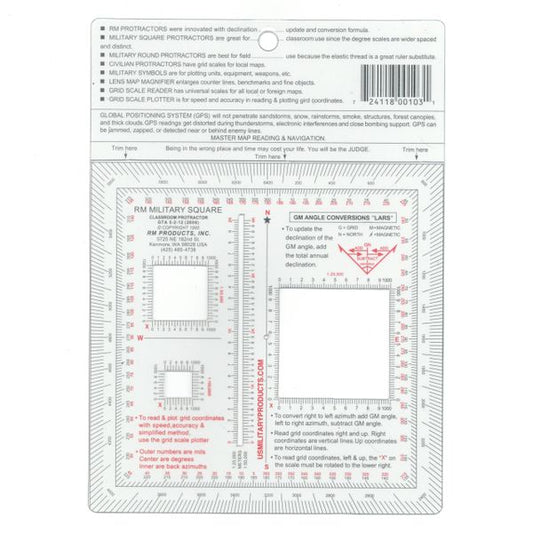PROTRACTOR, MILITARY SQUARE-SQUARE