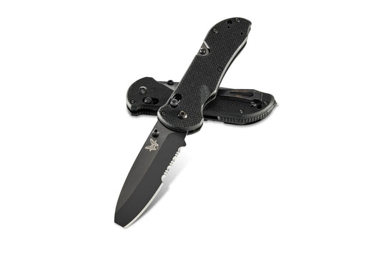 BENCHMADE TRIAGE-BLACK/BLACK : BLUNT, SERR