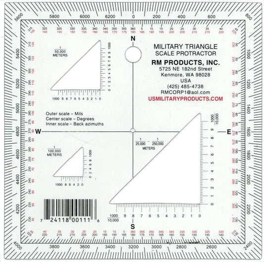 PROTRACTOR, MILITARY TRIANGLE-TRIANGLE