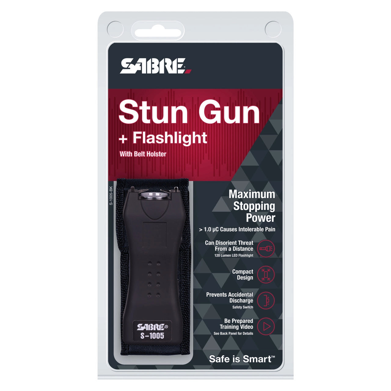2-IN-1 STUN GUN AND FLASHLIGHT WITH BELT HOLSTER