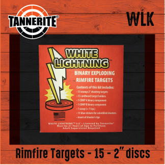 WHITE LIGHTENING RIM-FIRE SHOT TARGETS, 15 PACK