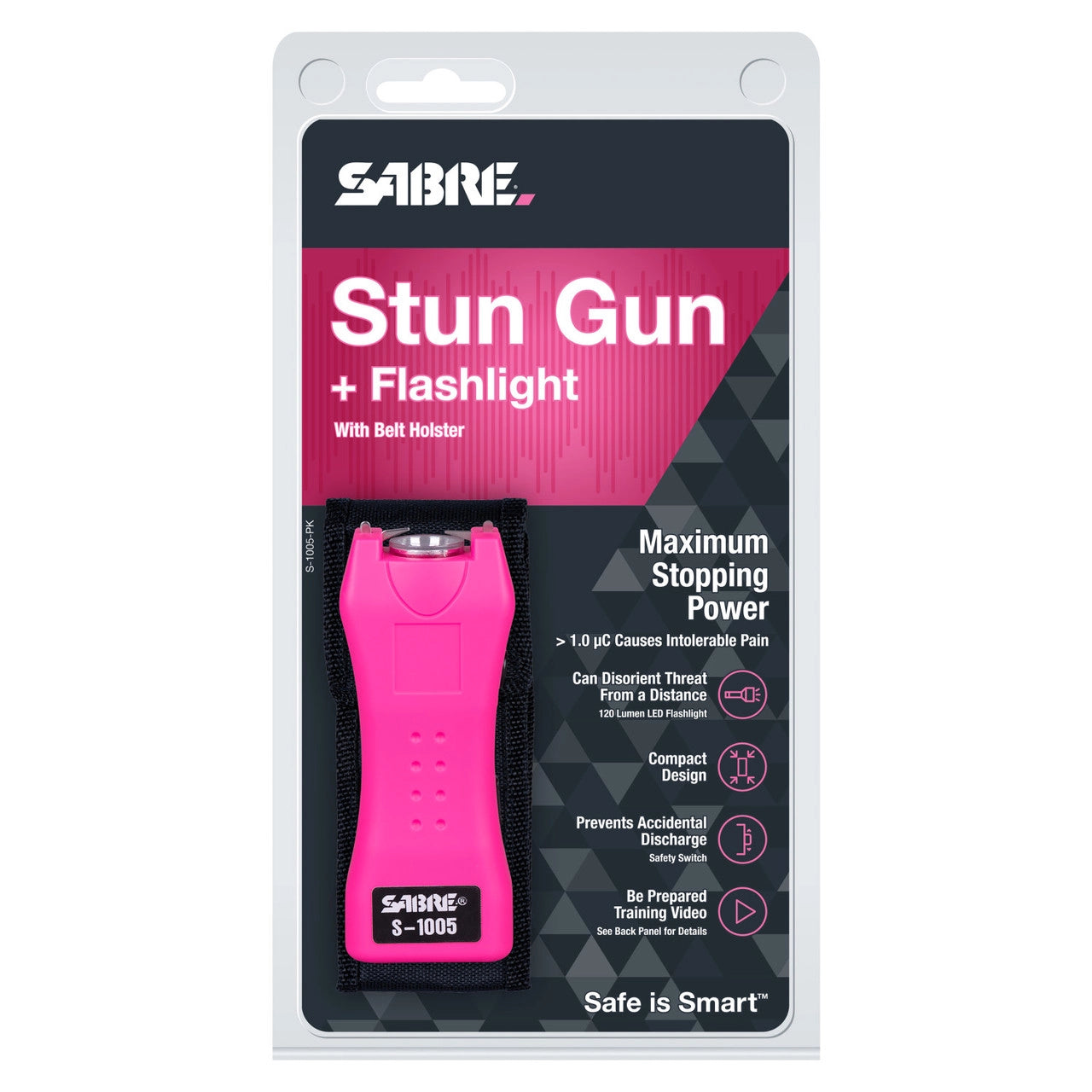2-IN-1 STUN GUN AND FLASHLIGHT WITH BELT HOLSTER