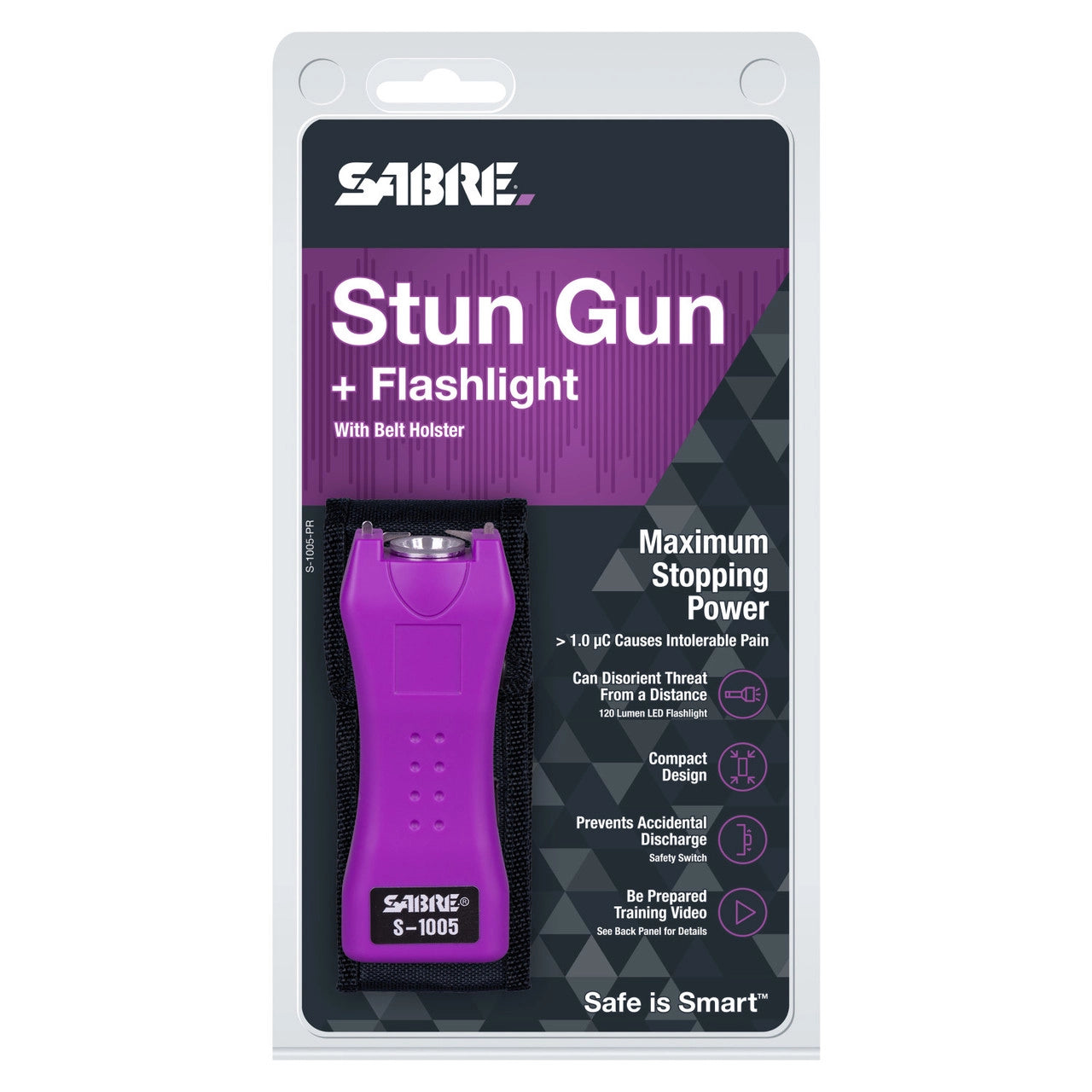 2-IN-1 STUN GUN AND FLASHLIGHT WITH BELT HOLSTER