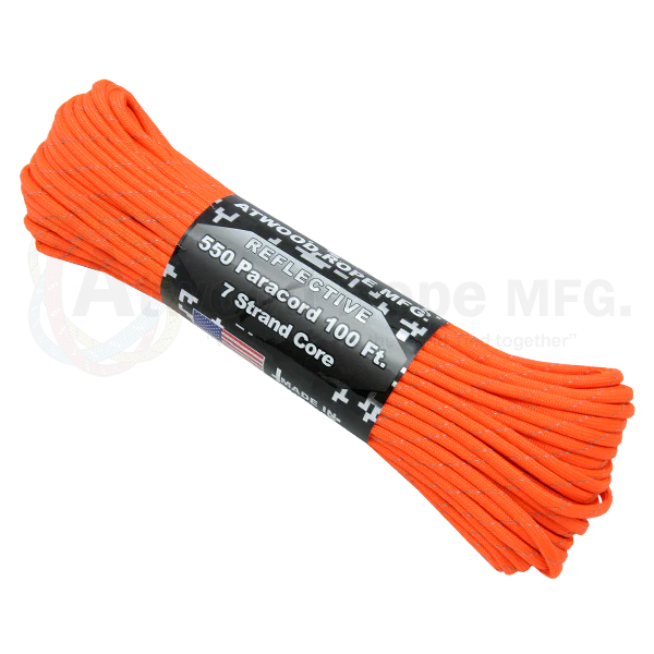 Yansıtıcı 7 tel Paracord 4 mm Polyester 100 FT Paracord 550