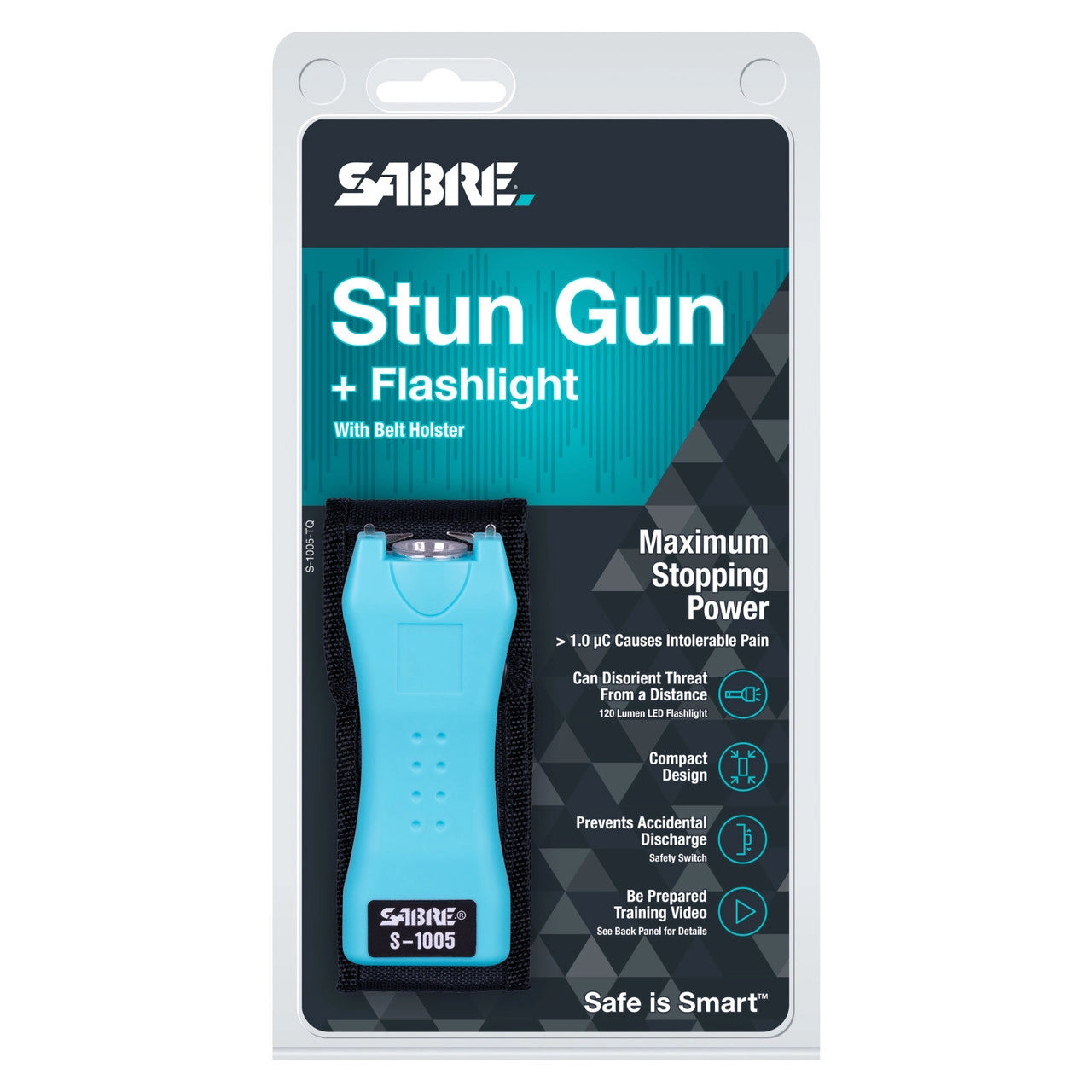 2-IN-1 STUN GUN AND FLASHLIGHT WITH BELT HOLSTER
