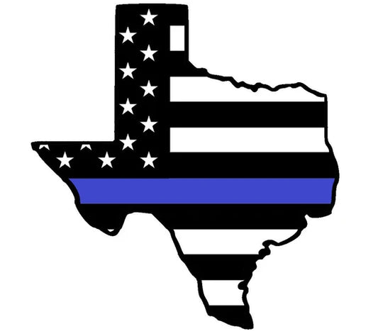 STICKER, THIN BLUE LINE TEXAS-TEXAS : BLUE LINE